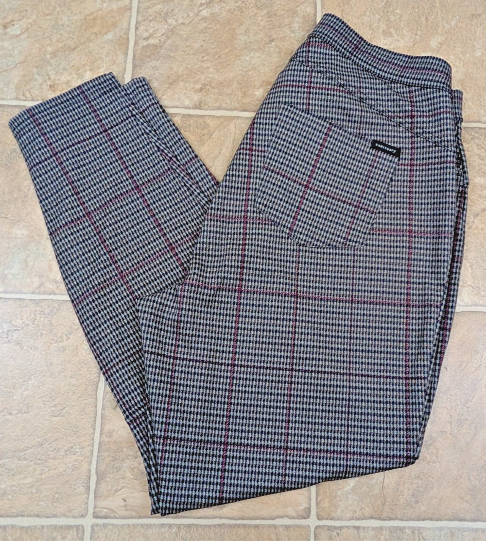 Sanctuary sz 1X Ponte Knit Pants colorful plaid print pull on stretchy 1498
